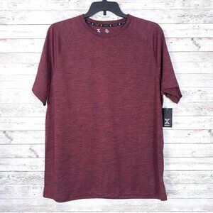 Xersion Mens Training Tee XL Quick Dri Burgundy Heather 333A